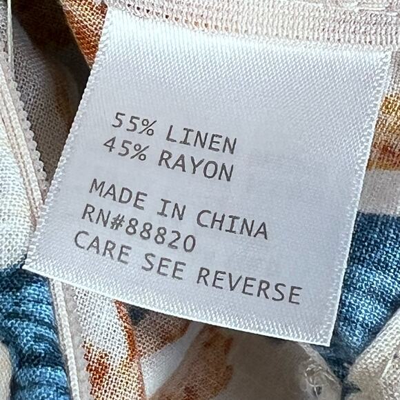 Christian Siriano Women’s Linen Blend Ikat Print Cropped Halter Top Small NWT - Picture 6 of 10